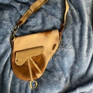 LIMITED EDITION JUMBO DIOR PONY SUADE SADDLE BAG !